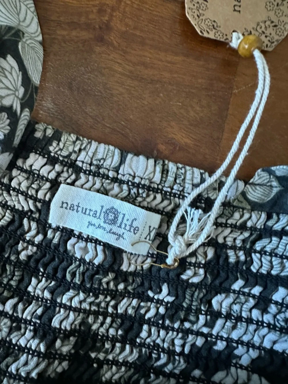 Natural Life Floral Two-Tone Maxi Dress — Black & Teal Floral size XL NWT - Picture 4 of 7